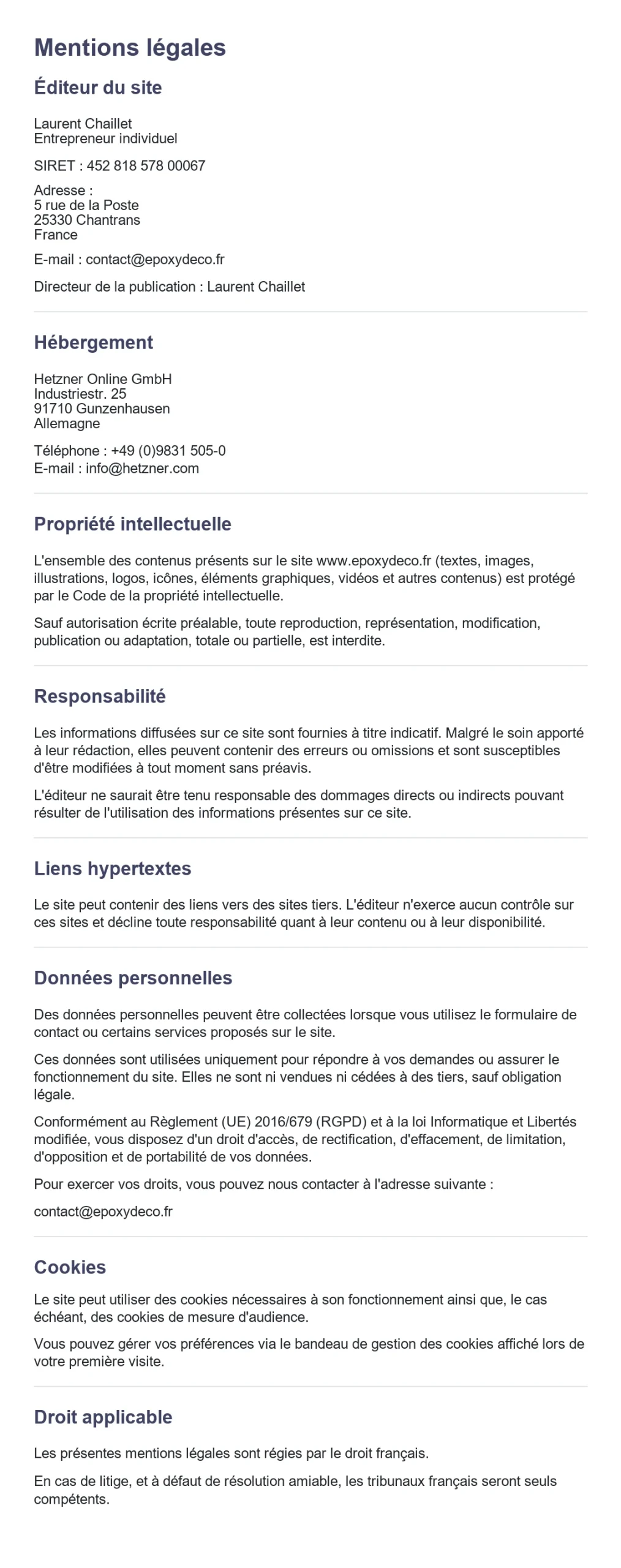 Mentions legales